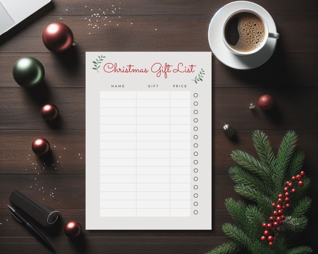 Christmas Gift List Printable Present Planner Gift Tracker - Etsy