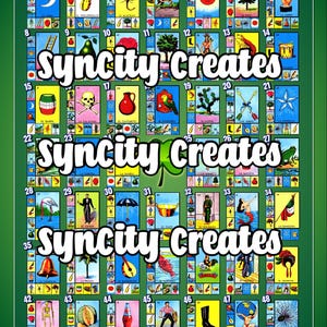 Tarjetas estilo Jackpot, Tablero de Lotería Digital / (Descarga instantánea) Tarjeta Grande LCS - 48 Números