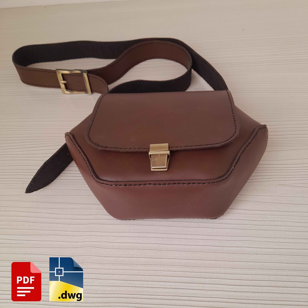 Women Leather Handbag Patterns in PDF, Minimal Saddle Leather Bag Template, DIY Leather
