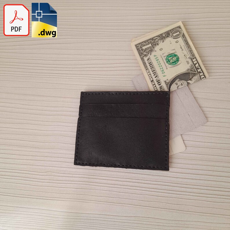 Men's Leather Cardholder Design in PDF, DIY Leather Wallet Crafting PDF Pattern, Printable ...