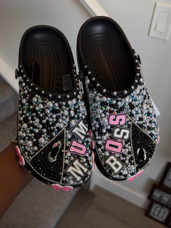 Mum Boss Custom Made Dazzled Bling Crocs