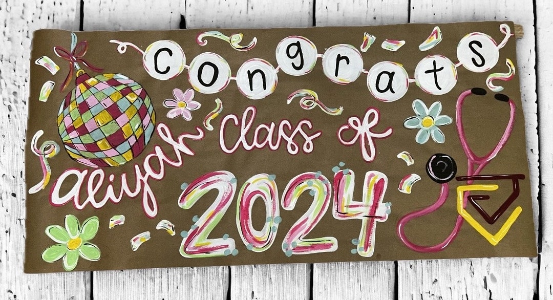 Personalized Handpainted Celebration Party Banner Birthday Banner Craft ...