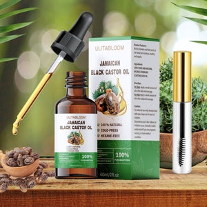 Jamaican Castor Oil for Body/Hair/Skin 100% Pure, Cold Pressed, Hexane-Free, ULITABLOOM