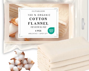 Organic OEKO-TEX Unbleached Cotton Flannel for Castor Oil Wrap, ULITABLOOM