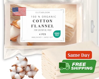 Organic OEKO-TEX Unbleached Cotton Flannel for Castor Oil Wrap, ULITABLOOM