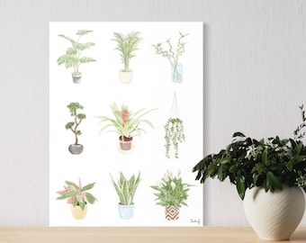 Watercolor plants - watercolour print - decoration plants drawing