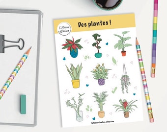 Indoor plants stickers - plants stickers - stickers sheet