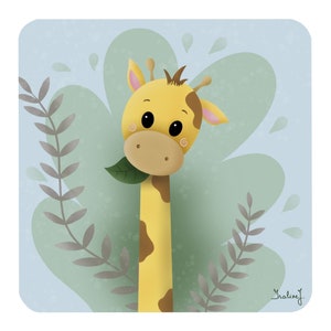 Animal drawing for kids girafe illustration nursery decoration baby room decoration cute animals image 3