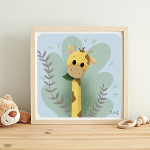 Animal drawing for kids girafe illustration nursery decoration baby room decoration cute animals image 2