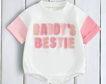 Papa's Bestie babyrompertje | Geborduurd babyrompertje | Vaderdagbaby | Cadeau voor baby | Babycadeaus | Papa's meisje | Leuke babyoutfit