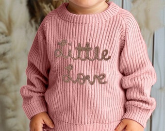 Little Love Baby Knitted Jumper | Baby Gift | Knitted Sweatshirt | Baby and Kids Jumper | Easter Gift | Easter Jumper | Pullover Tops