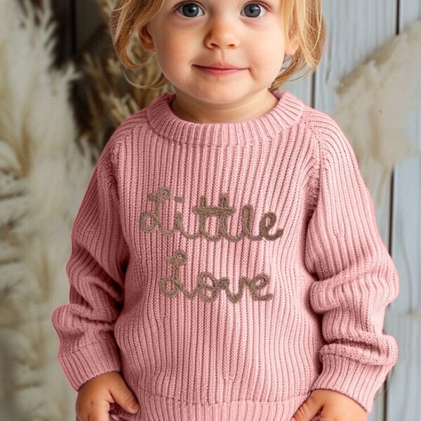 Little Love Baby Knitted Jumper | Baby Gift | Knitted Sweatshirt | Baby and Kids Jumper | Easter Gift | Easter Jumper | Pullover Tops