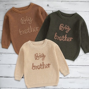 Big and Little Brother Knitted Jumpers | Baby Gift | Brothers Jumpers | Sweatshirts for Brothers | Autumn Jumpers | Baby knitted Jumpers