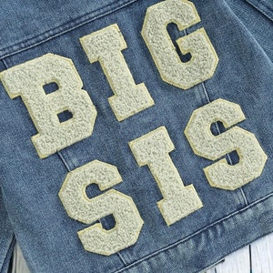 Big and Lil Sis Jean Jacket Sibling Matching Jean Jacket Toddler Jacket Baby Gifts Embroidered Jean Jacket Matching Outfits Big Sis