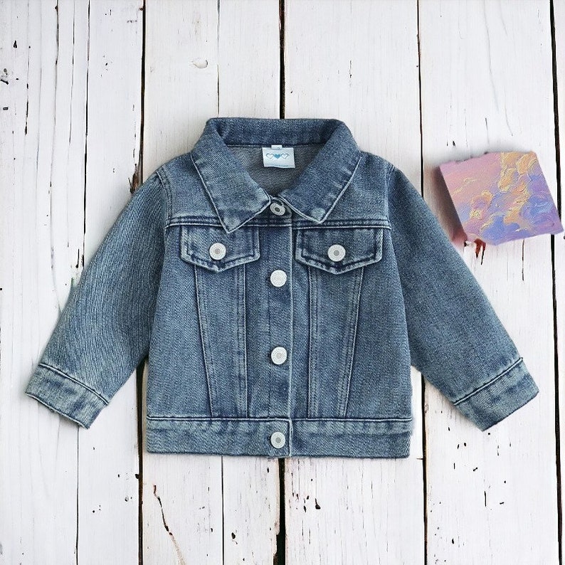 Big and Lil Sis Jean Jacket Sibling Matching Jean Jacket Toddler Jacket Baby Gifts Embroidered Jean Jacket Matching Outfits image 5