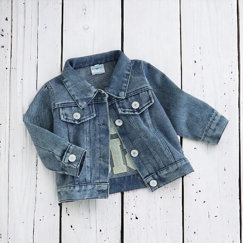 Big and Lil Sis Jean Jacket Sibling Matching Jean Jacket Toddler Jacket Baby Gifts Embroidered Jean Jacket Matching Outfits image 4
