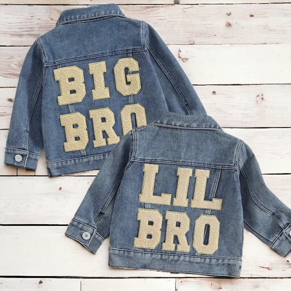 Big and Lil Bro Jean Jacket | Sibling Matching Jean Jacket | Toddler Jacket | Baby Gifts | Embroidered Jean Jacket | Matching Outfits