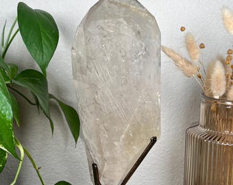 Rutilated Quartz Crystal free form on custom stand 3lbs 9.2oz - Brazil