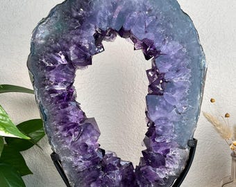 Amethyst Crystal Portal with Calcite Inclusions on custom stand 11lbs 13.7oz - Brazil