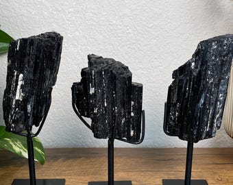 Black Tourmaline on custom stand - Brazil - SELECT ONE