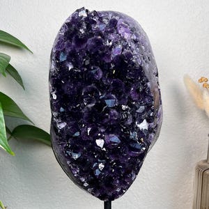 Large Uruguayan Amethyst Crystal Geode on stand 12lbs 13.8oz