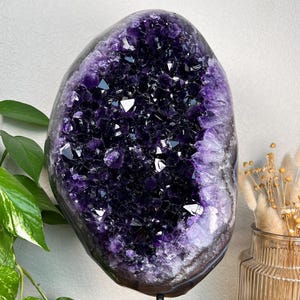 Extra Large Uruguayan Amethyst Crystal Geode on stand 22lbs 4.1oz