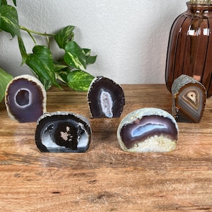 Agate Crystal Geode with Sparkling Druzy - Brazil - SELECT ONE