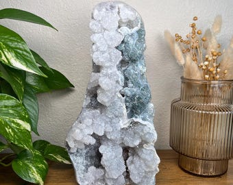 Large Green Amethyst Crystal Geode 10lbs 7.2oz - Brazil