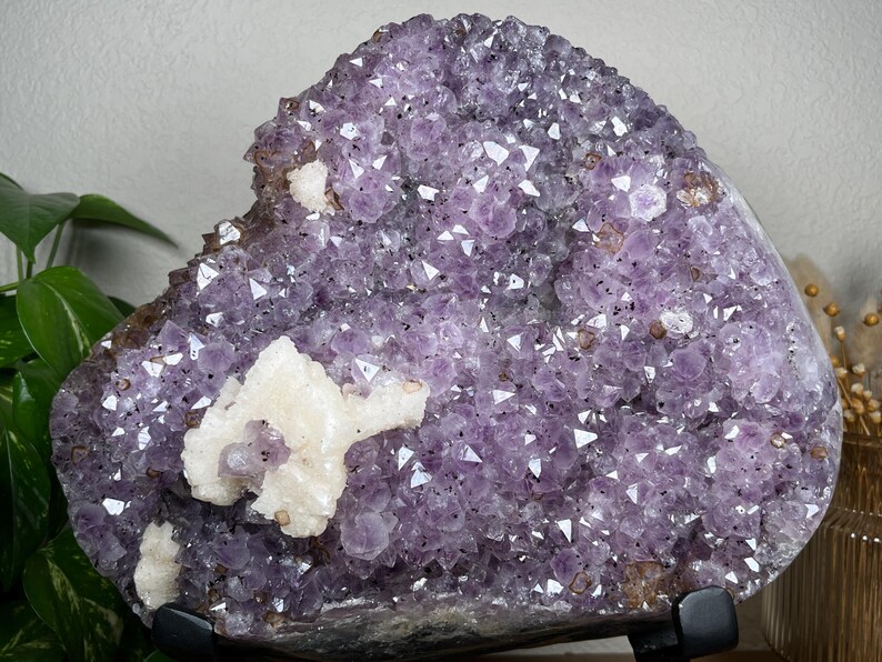 Large Amethyst Crystal Geode W/calcite Inclusions on Custom Stand 31lbs ...