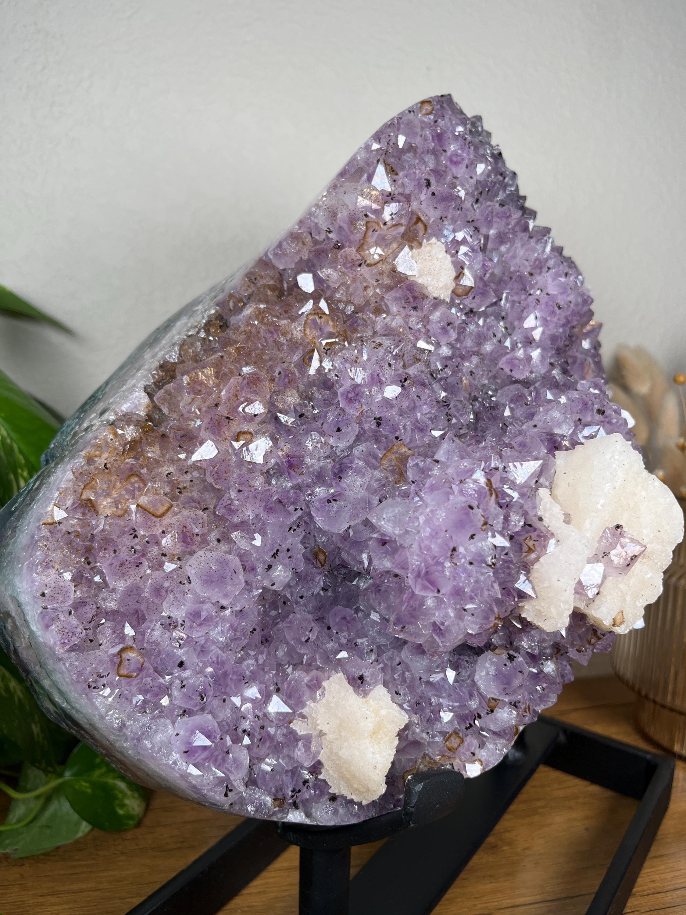 Large Amethyst Crystal Geode W/calcite Inclusions on Custom Stand 31lbs ...