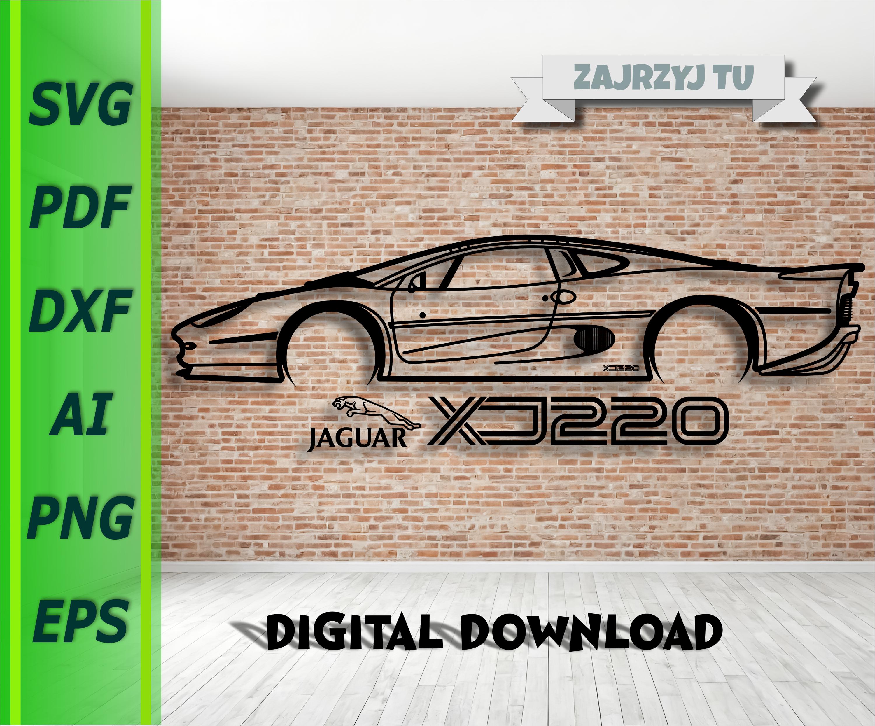 Jaguar XJ220 Metal Car Wall Art Decor Vector File for Laser