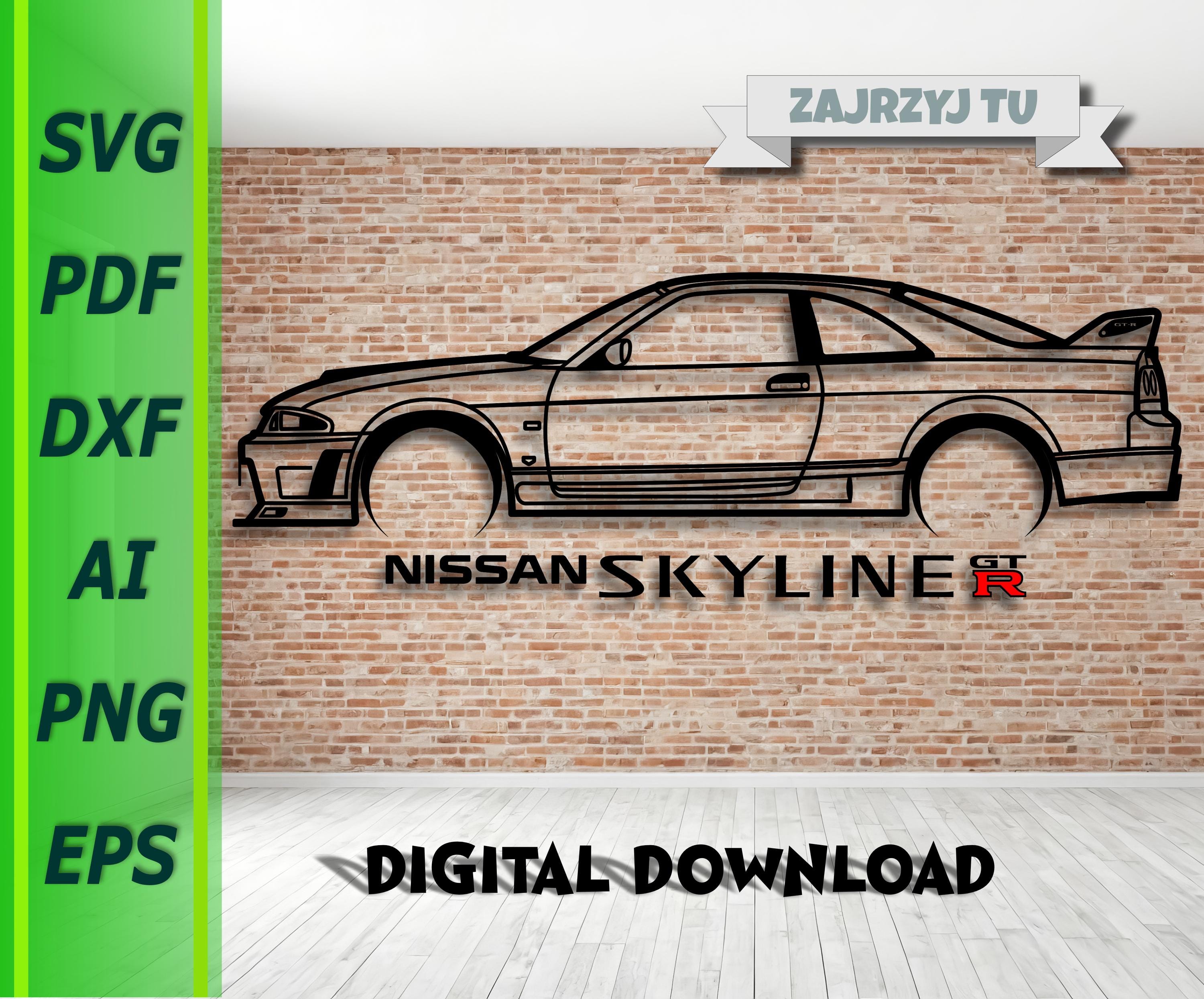 Nissan Skyline GTR R33 400R Metal Car Wall Art Decor Vector File