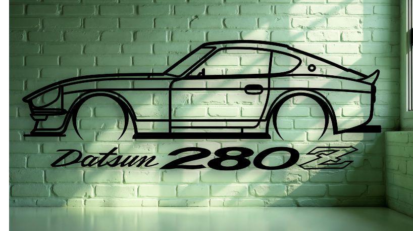 Datsun 280 Z Metal Car Wall, Art Decor Vector File for Laser