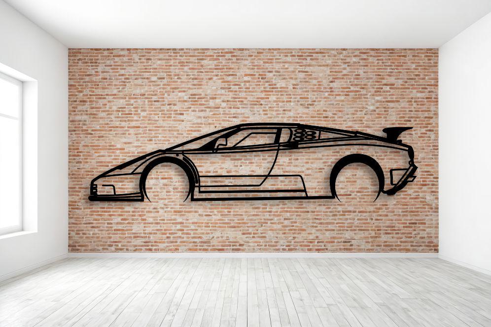 Bugatti EB 110 SS Car Silhouette Metal Car Wall Art Decor Vector