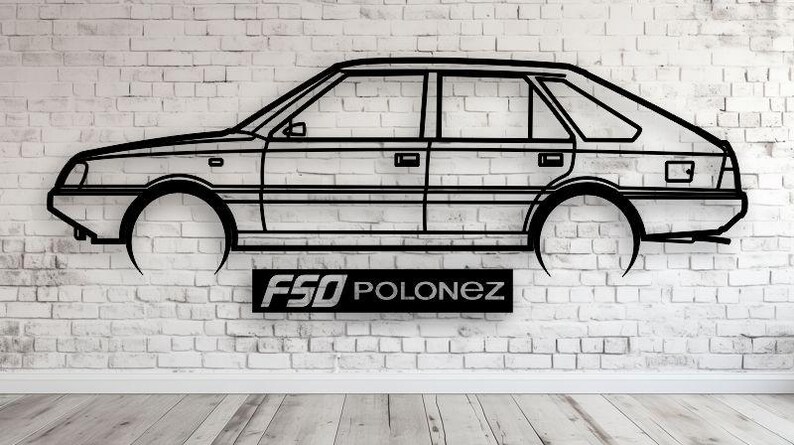 FSO Polonez Caro Metal Car Wall, Art Decor Vector File for Laser ...