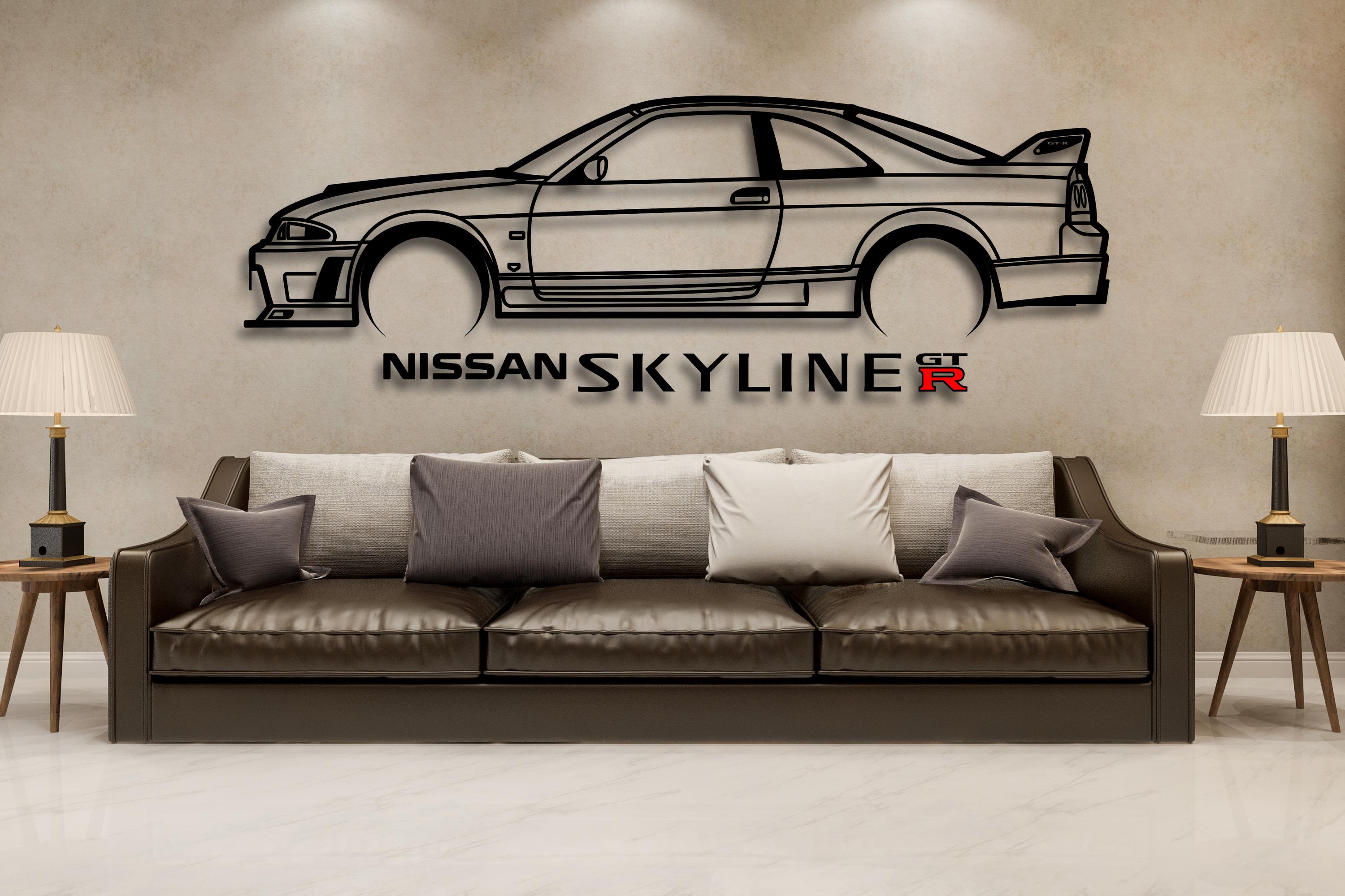 Gtr R33 Vector Nissan Skyline GTR R33 400R Metal Car Wall Art Decor Vector File for ...