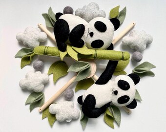 Mobile with panda, pandas in the jungle