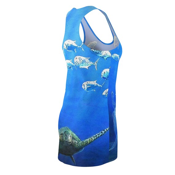 Dolphin Sea Turtle Women's Cut & Sew Racerback Dress (AOP) - Etsy UK