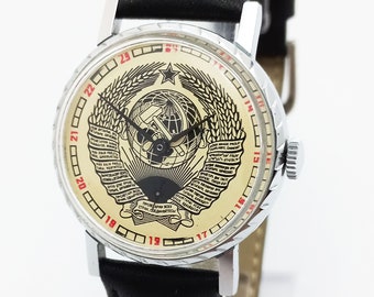 Pobeda, emblème de l'URSS, montre-bracelet mécanique vintage de l'URSS soviétique #22 g