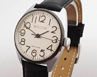 Rare Raketa Original vintage montre-bracelet mécanique soviétique URSS #74