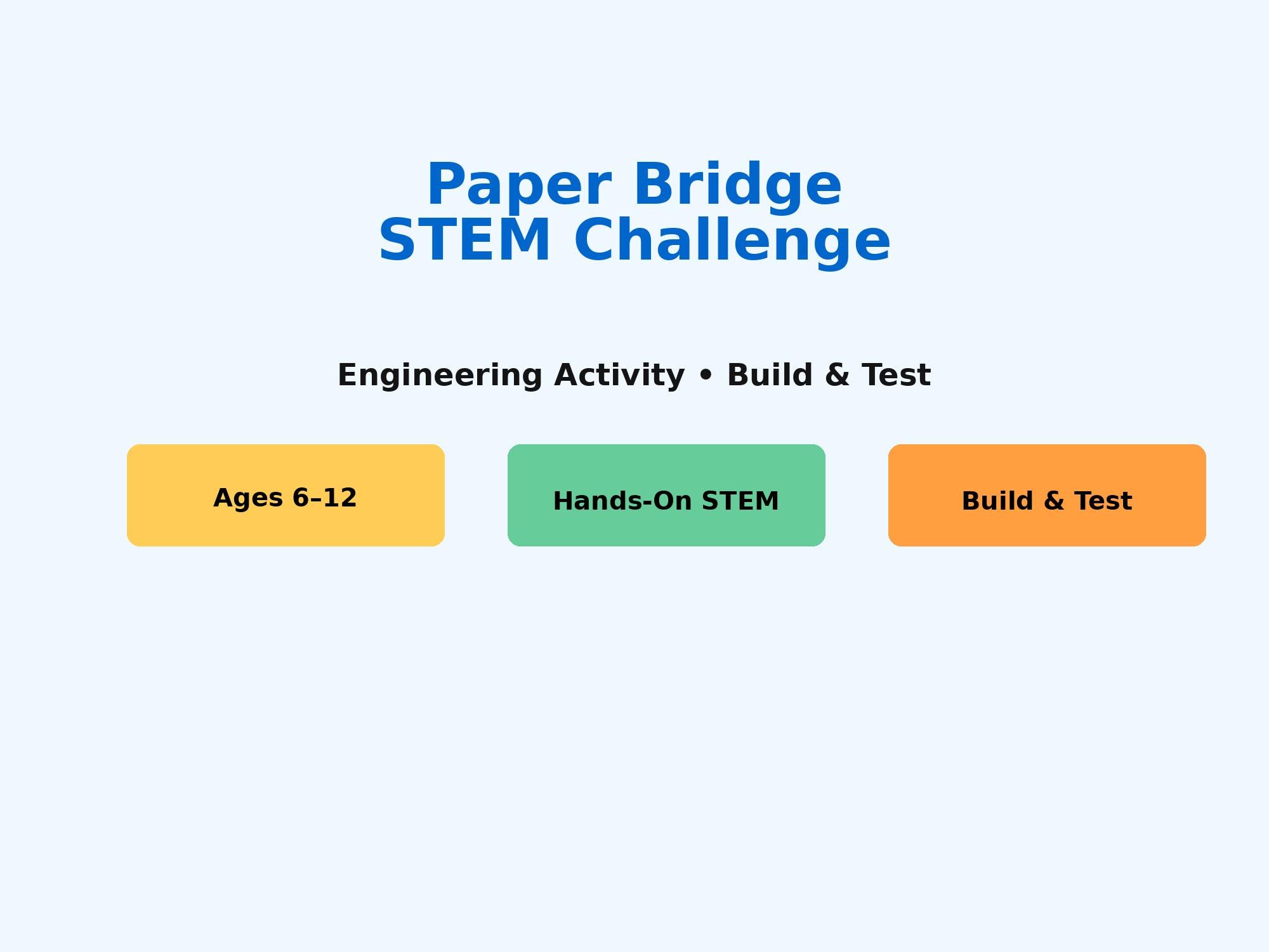 Paper Bridge STEM Challenge Printable | Engineering Activity for Kids ...