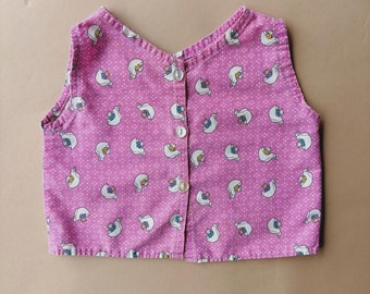 vintage handmade pink top with buttons 12m