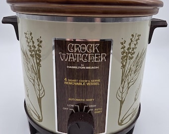 Crock watcher Vntg 1970s Hamilton Beach 4 qt crock pot W/ Removable Vessel Works