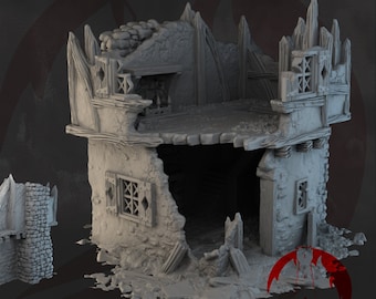 Ruinas de Briarwood House, terreno para miniaturas de DnD, juego de rol de mesa