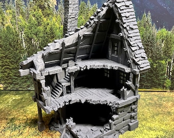 Vladistov House 1 Ruins by Dark Realms, miniature for dungeons and dragons, pathfinder, necromunda, mordheim, 40k, tabletop terrain