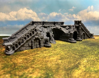Dark Realms Arkenfel Bridge Ruins DnD Miniature Terrain for Dungeons and Dragons, D&D, D and D, Mordheim 40k, Pathfinder, Tabletop wargaming