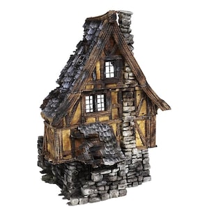 Ruined Medieval Big House By My Dungeon Games DnD Miniature Terrain for Dungeons and Dragons, D&D, Mordheim, 40k, Pathfinder