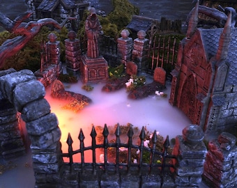 3D Printed Graveyard Terrain Set, D&D Miniature, My Dungeon Games