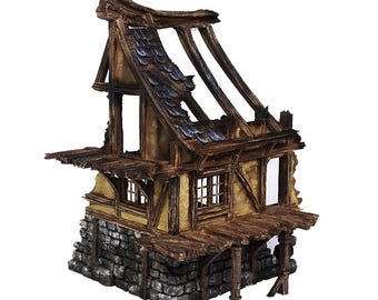 Vervallen middeleeuws huis, DnD-miniatuurterrein