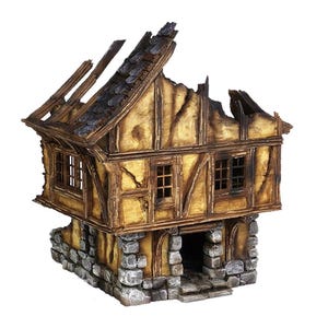 Ruined Medieval House E By My Dungeon Games DnD Miniature Terrain for Dungeons and Dragons, D&D, Mordheim, 40k, Pathfinder